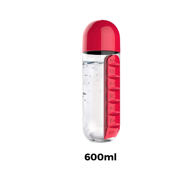 Plastic Water Bottle with Pill Box