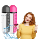 Plastic Water Bottle with Pill Box