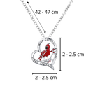 Cardinal Heart Pendant Necklace