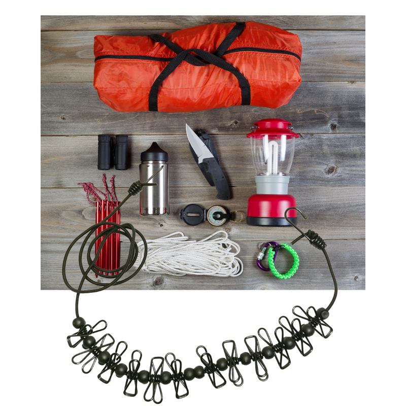 4m Stretch Camping Clothesline with Pegs