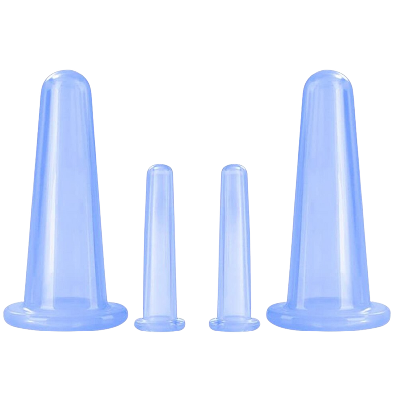 4 Silicone Cups for Facial Massage Cupping