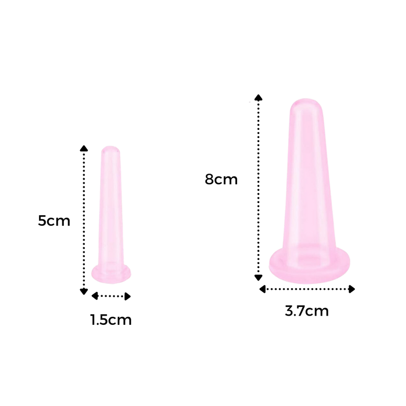 4 Silicone Cups for Facial Massage Cupping