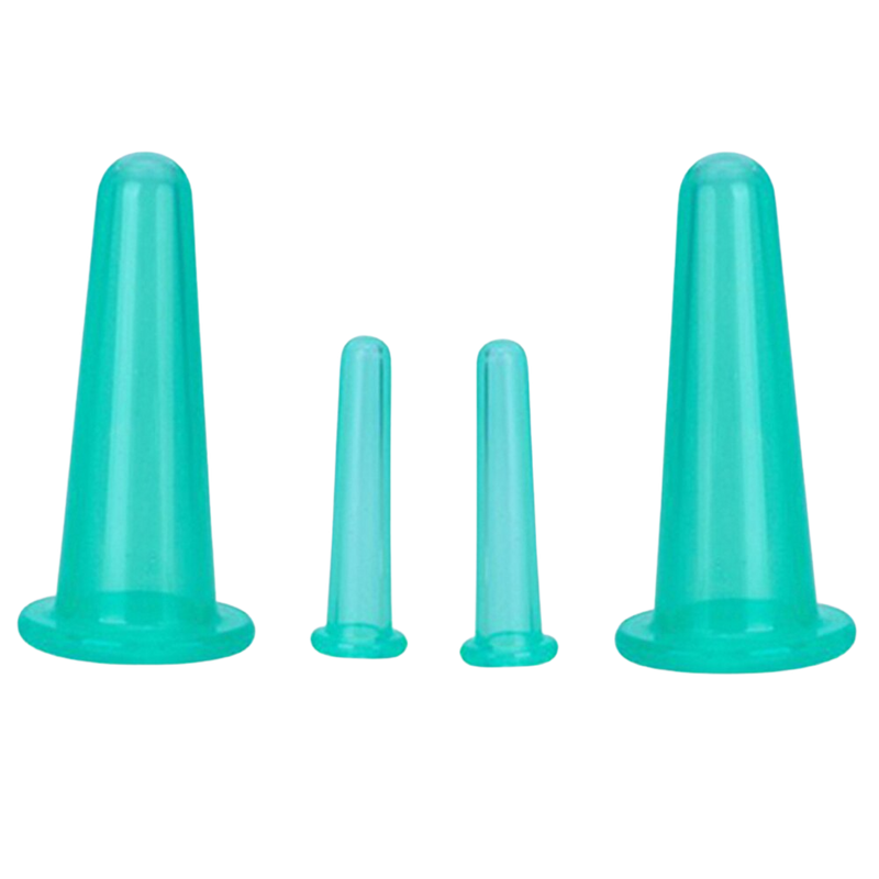 4 Silicone Cups for Facial Massage Cupping