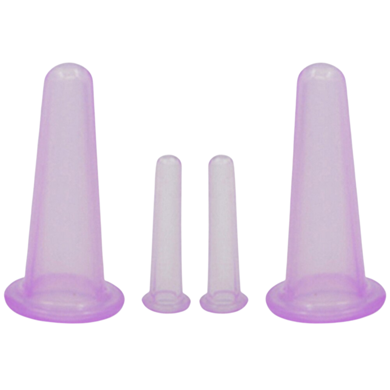 4 Silicone Cups for Facial Massage Cupping