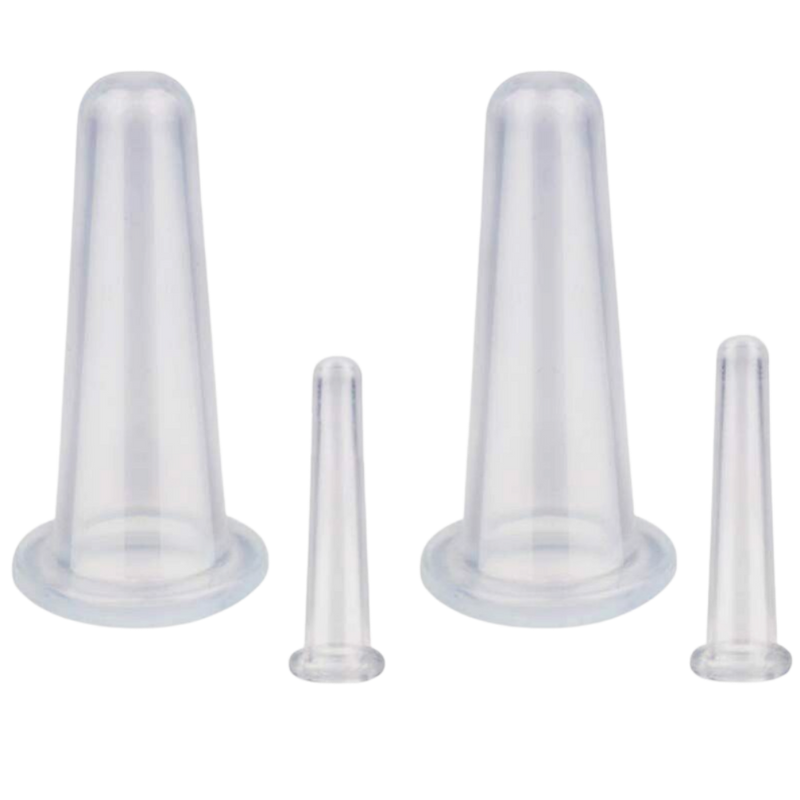 4 Silicone Cups for Facial Massage Cupping