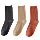 3 Pairs Ribbed Cotton Socks for Women