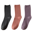 3 Pairs Ribbed Cotton Socks for Women