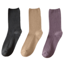 3 Pairs Ribbed Cotton Socks for Women
