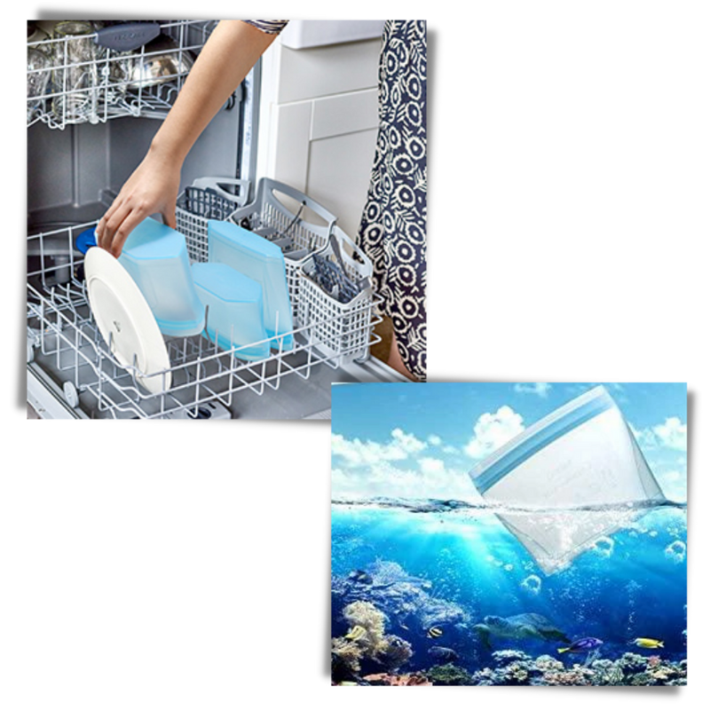 8-Pack Reusable Food Silicone Bags