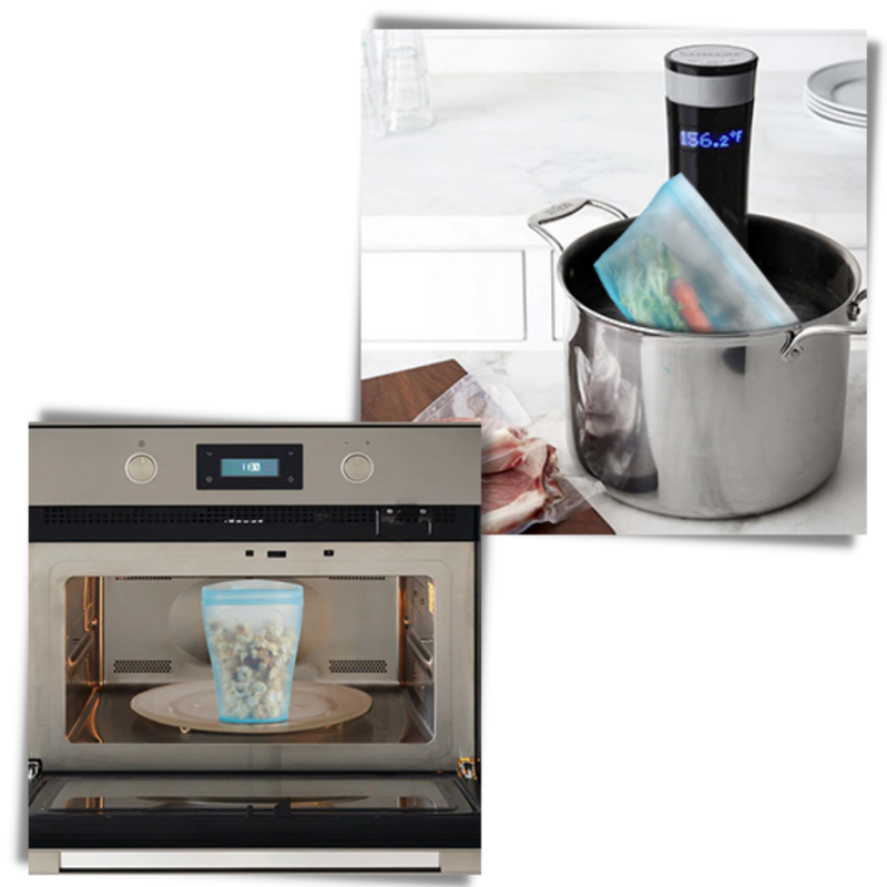 8-Pack Reusable Food Silicone Bags