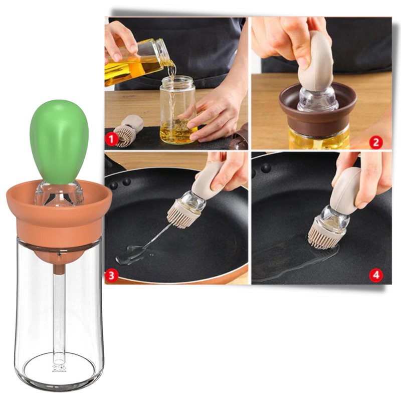 Oil Glass Bottle with Brush