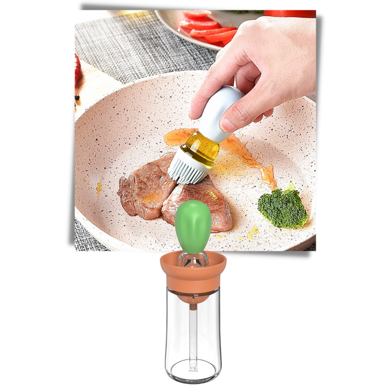 Oil Glass Bottle with Brush