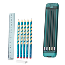 Hard Pencil Case with Pencils & Ruler