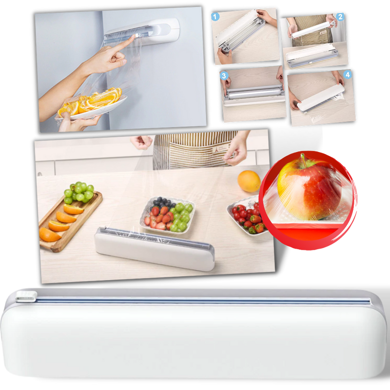 Plastic Food Wrap Dispenser and Cutter