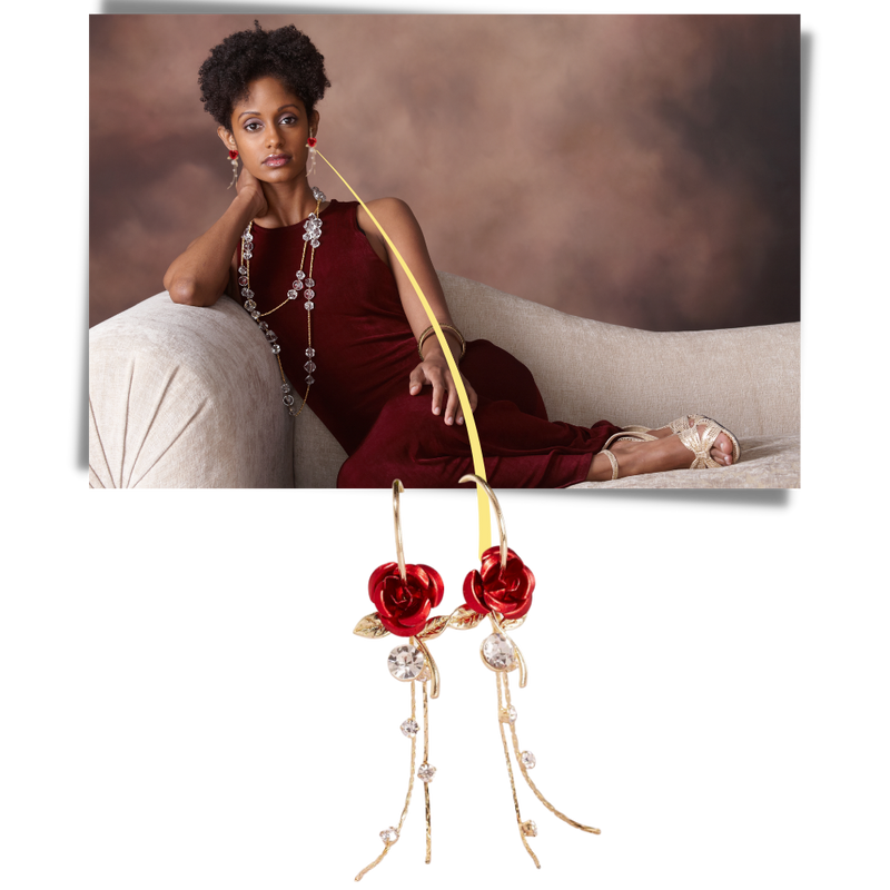 Rose Tassel Earrings