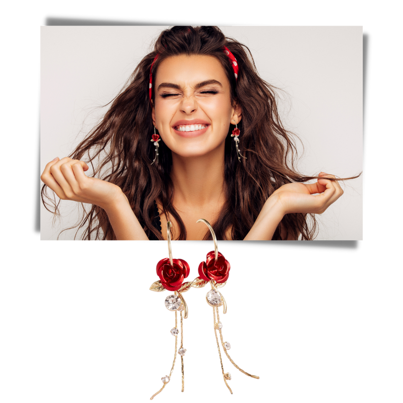Rose Tassel Earrings