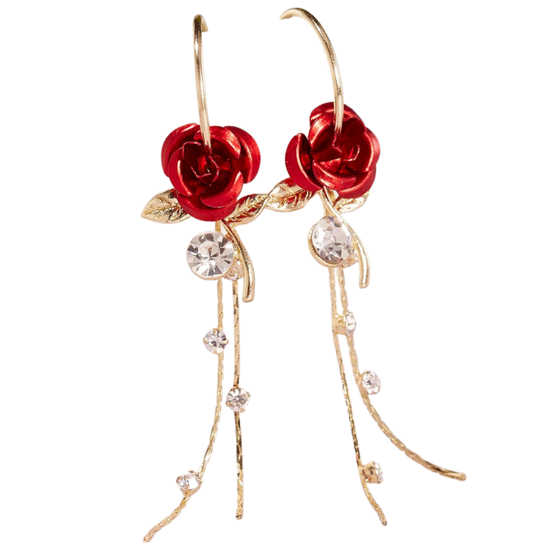Rose Tassel Earrings
