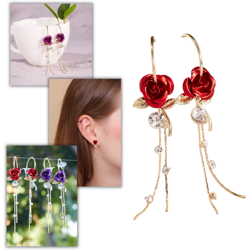 Rose Tassel Earrings