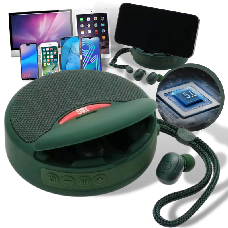 Wireless Bluetooth Speaker with Earbuds