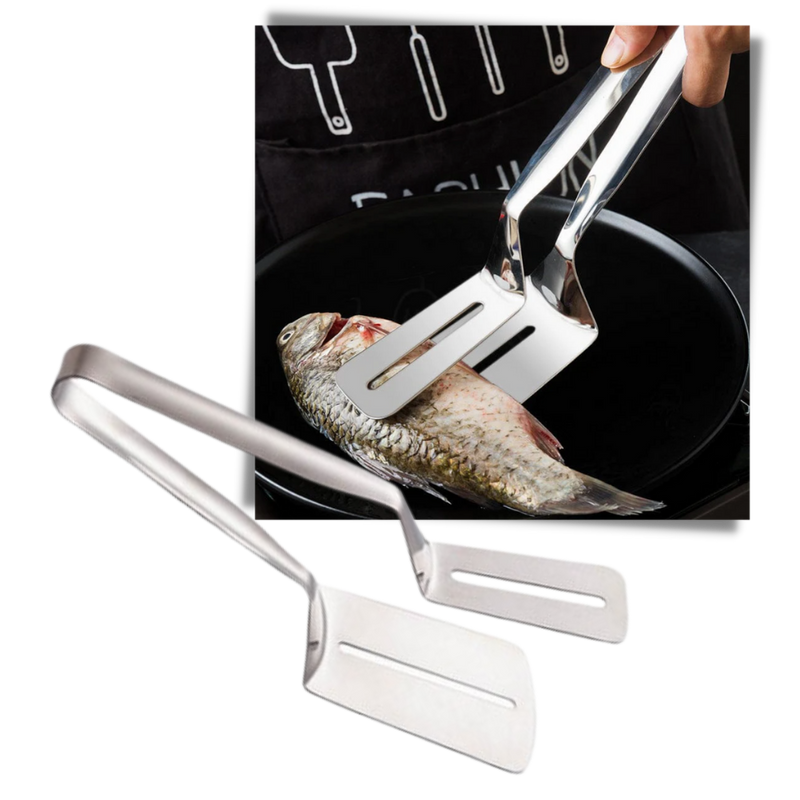 Stainless Steel Spatula and Tongs