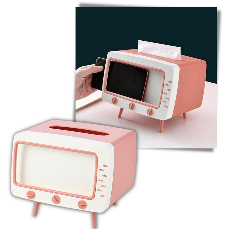 Tissue Dispenser with Phone Holder