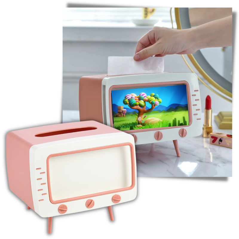 Tissue Dispenser with Phone Holder