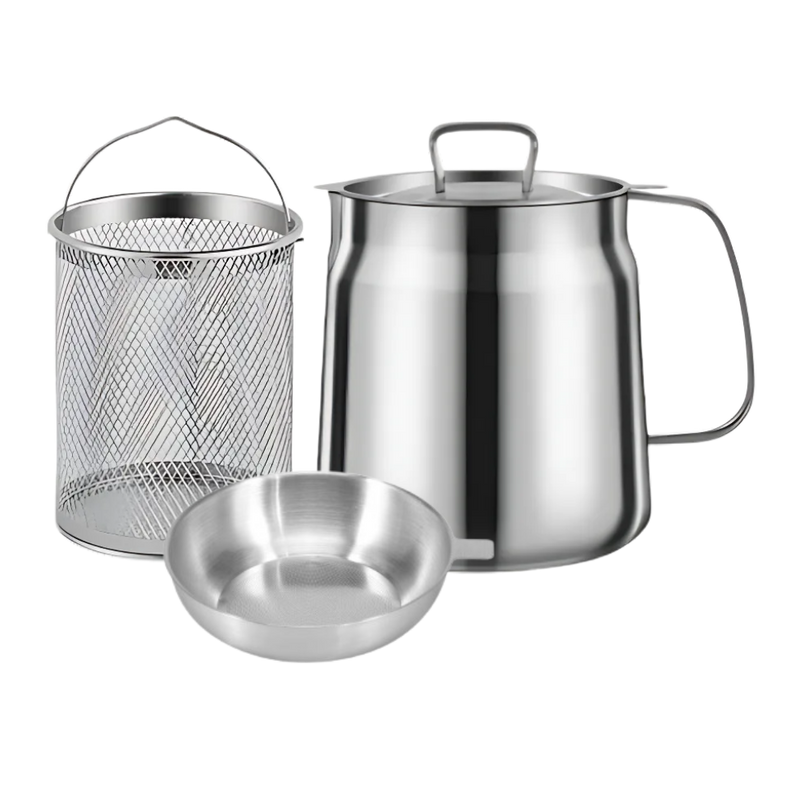 2-in-1 Stainless Steel Deep Frying Pot