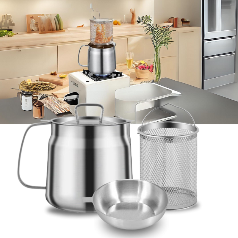 2-in-1 Stainless Steel Deep Frying Pot