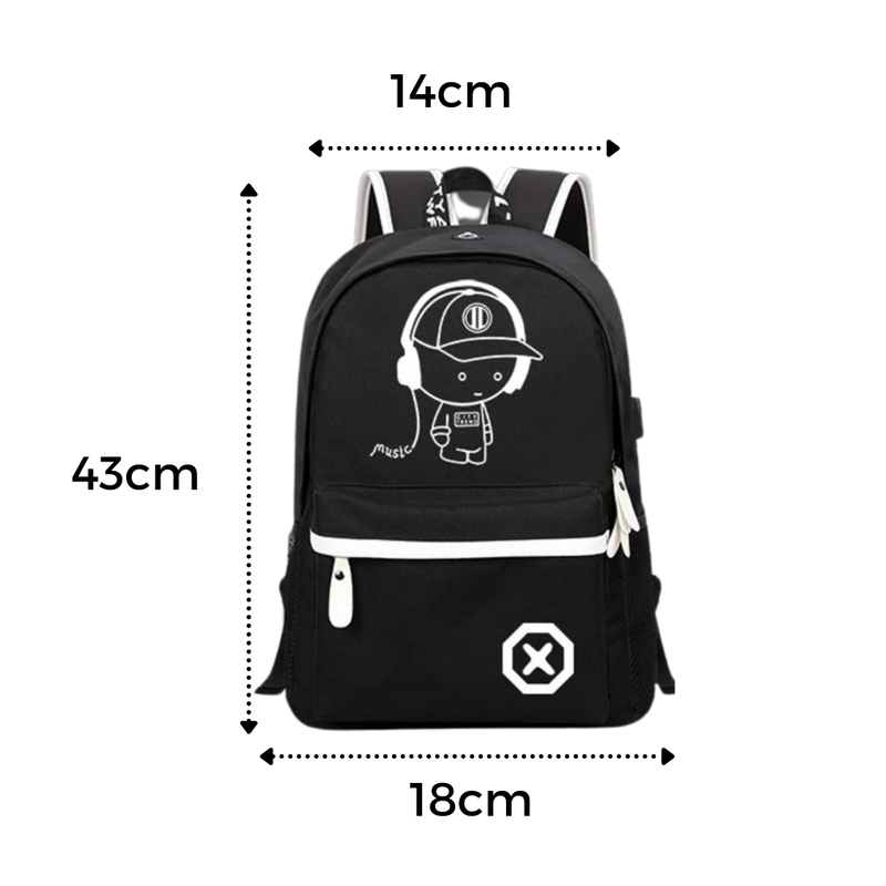 Luminous anime laptop backpack