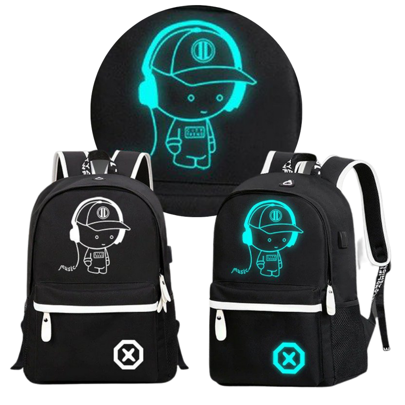 Luminous anime laptop backpack