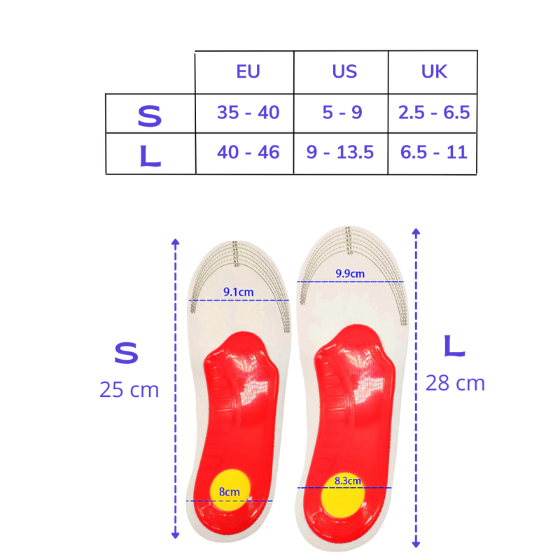1 Pair of Firm Arch Support Insoles for Flat Feet