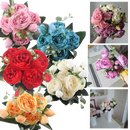 Artificial Silk Peony and Roses Flower Bouquet