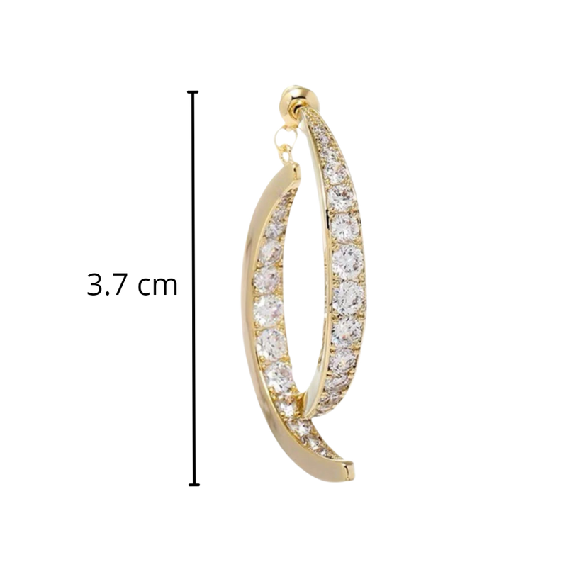 Silver/Gold Cross-Curved Earrings