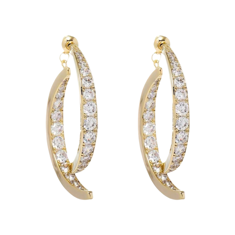 Silver/Gold Cross-Curved Earrings