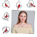 Cardinal Heart Pendant Necklace