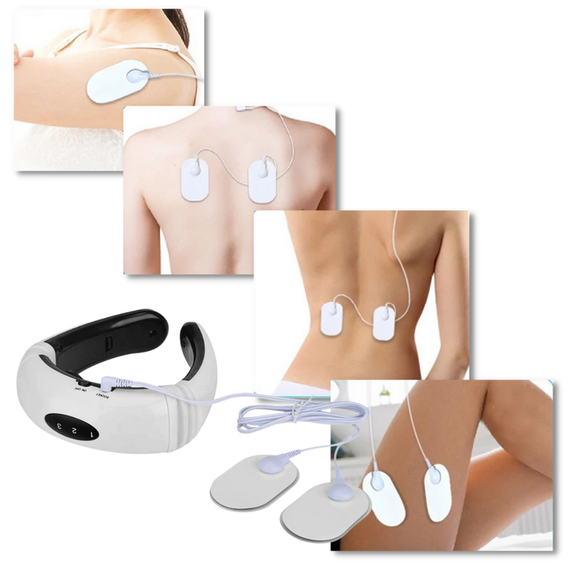 Circular traction neck massager with infrared heating