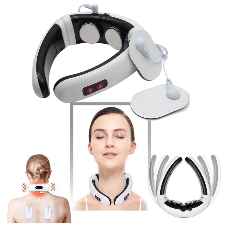 Circular traction neck massager with infrared heating