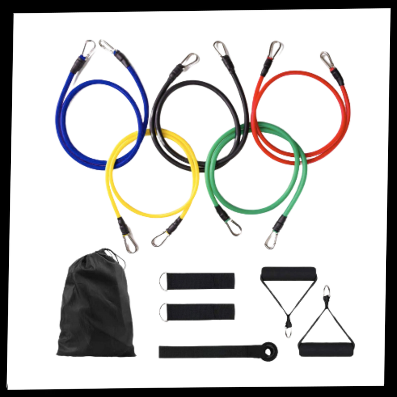 Complete Exercise Resistance Bands Set (11 Pcs)