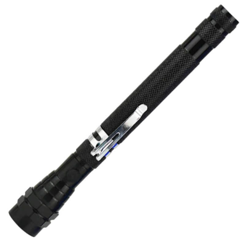 Telescopic magnetic LED flashlight