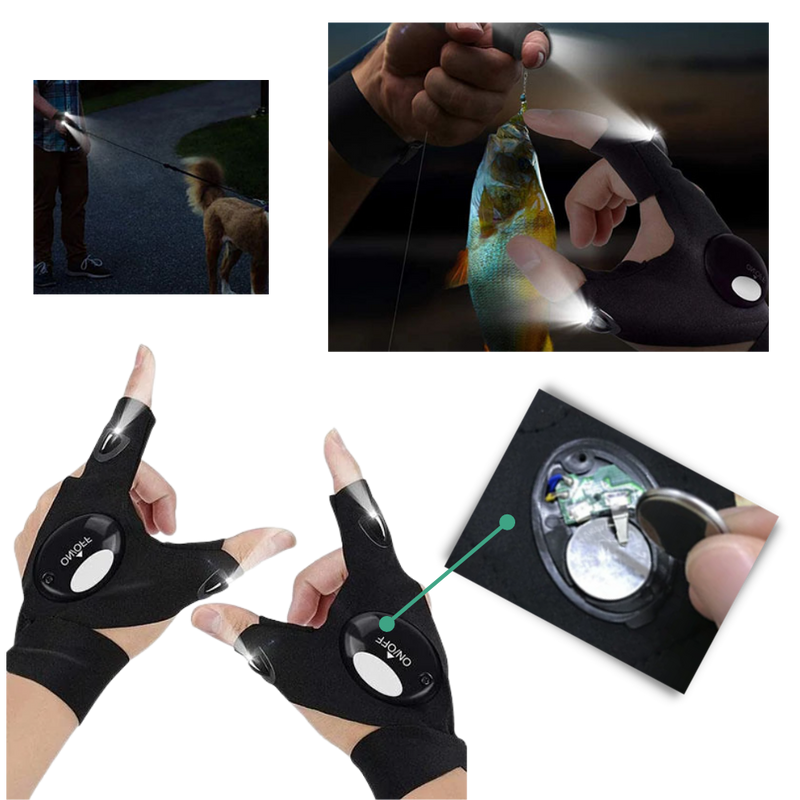 Pair of LED Gloves With Waterproof Lights