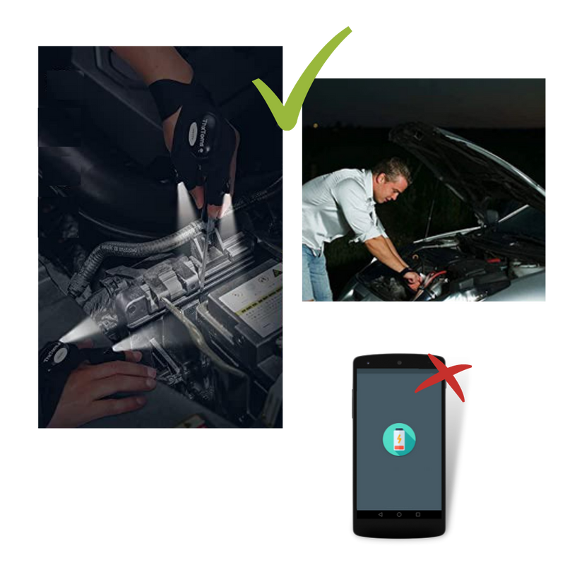 Pair of LED Gloves With Waterproof Lights