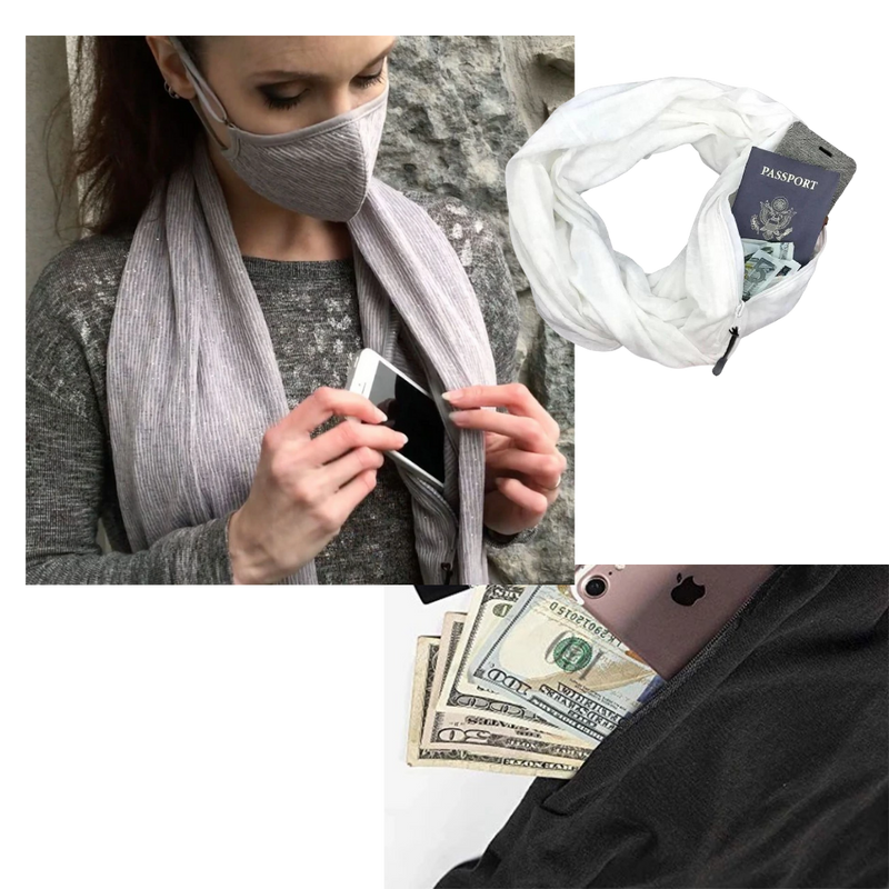 Warm Muffler With Hidden Pocket