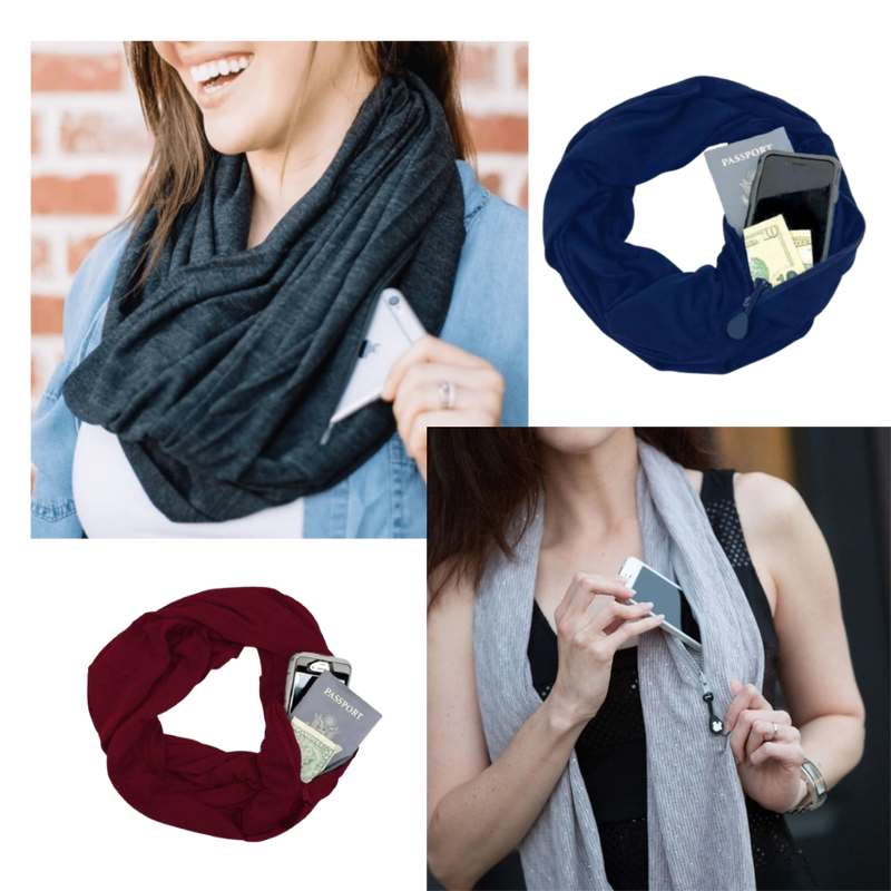 Warm Muffler With Hidden Pocket