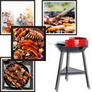 Portable round BBQ charcoal grill