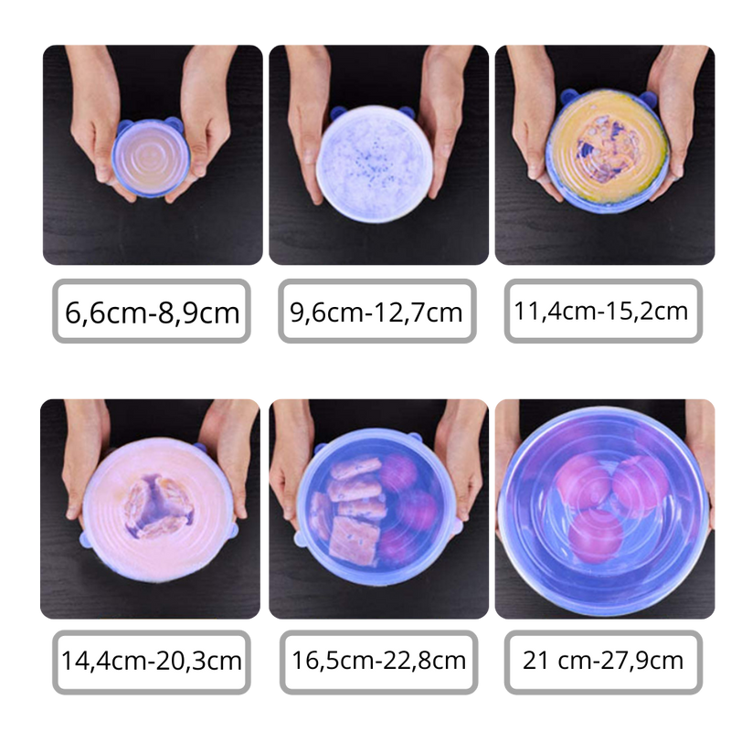 Pack of 6 Silicone Stretch Lids