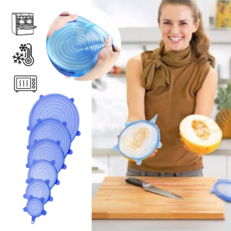 Pack of 6 Silicone Stretch Lids