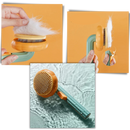 Self-cleaning pumpkin pet brush