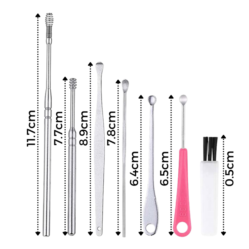 Stainless steel ear wax cleaner tool set