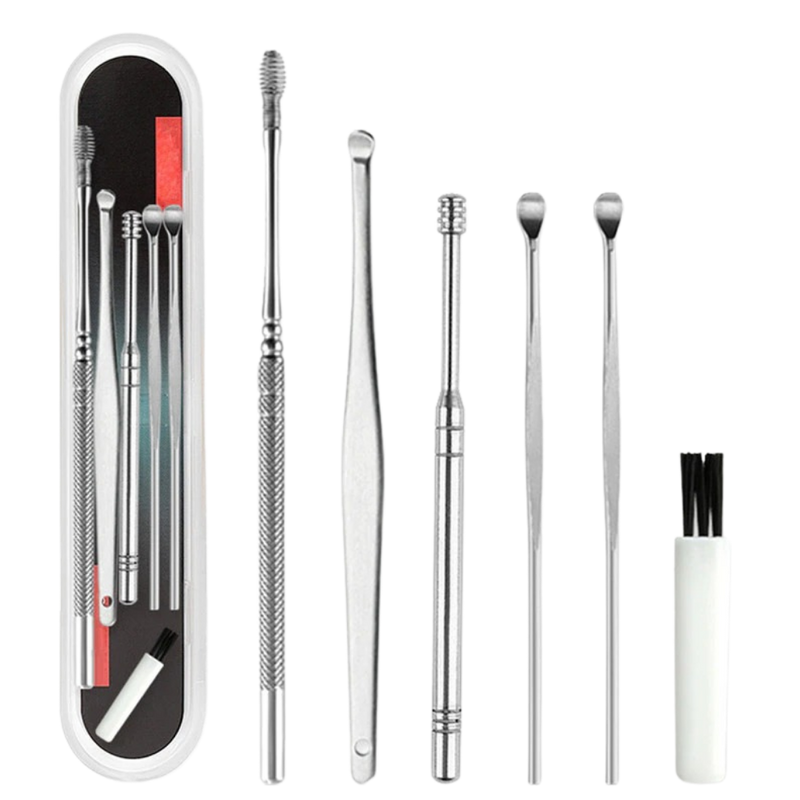 Stainless steel ear wax cleaner tool set