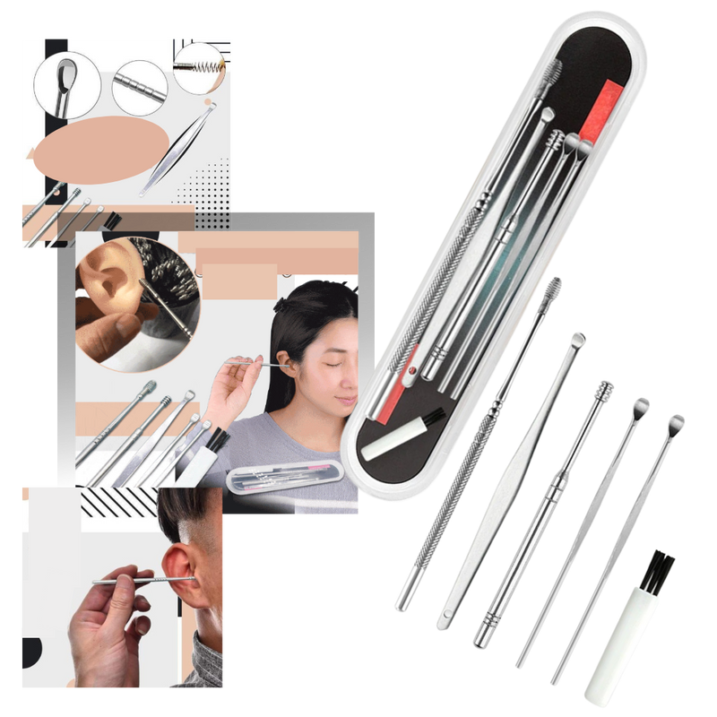 Stainless steel ear wax cleaner tool set